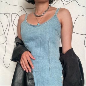 Denim mini dress